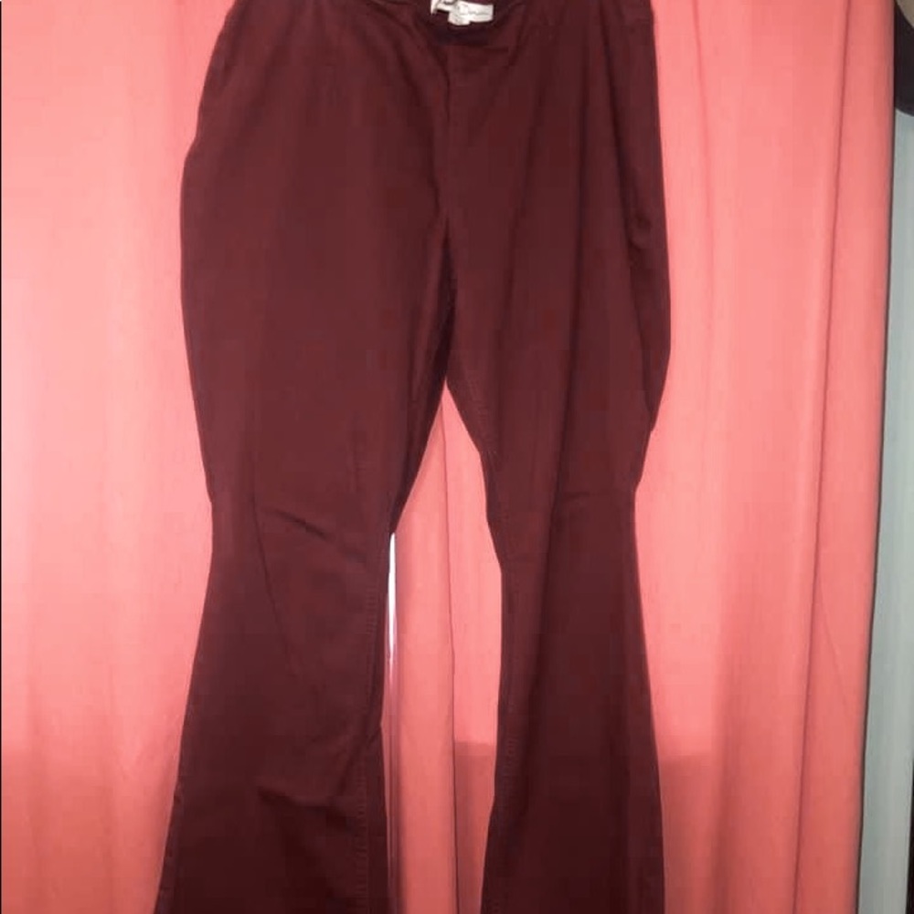 Catos maroon pull on elastic waist flare jeans